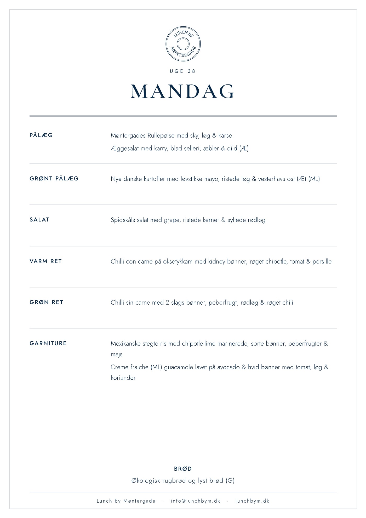 Ugens menu, side 1